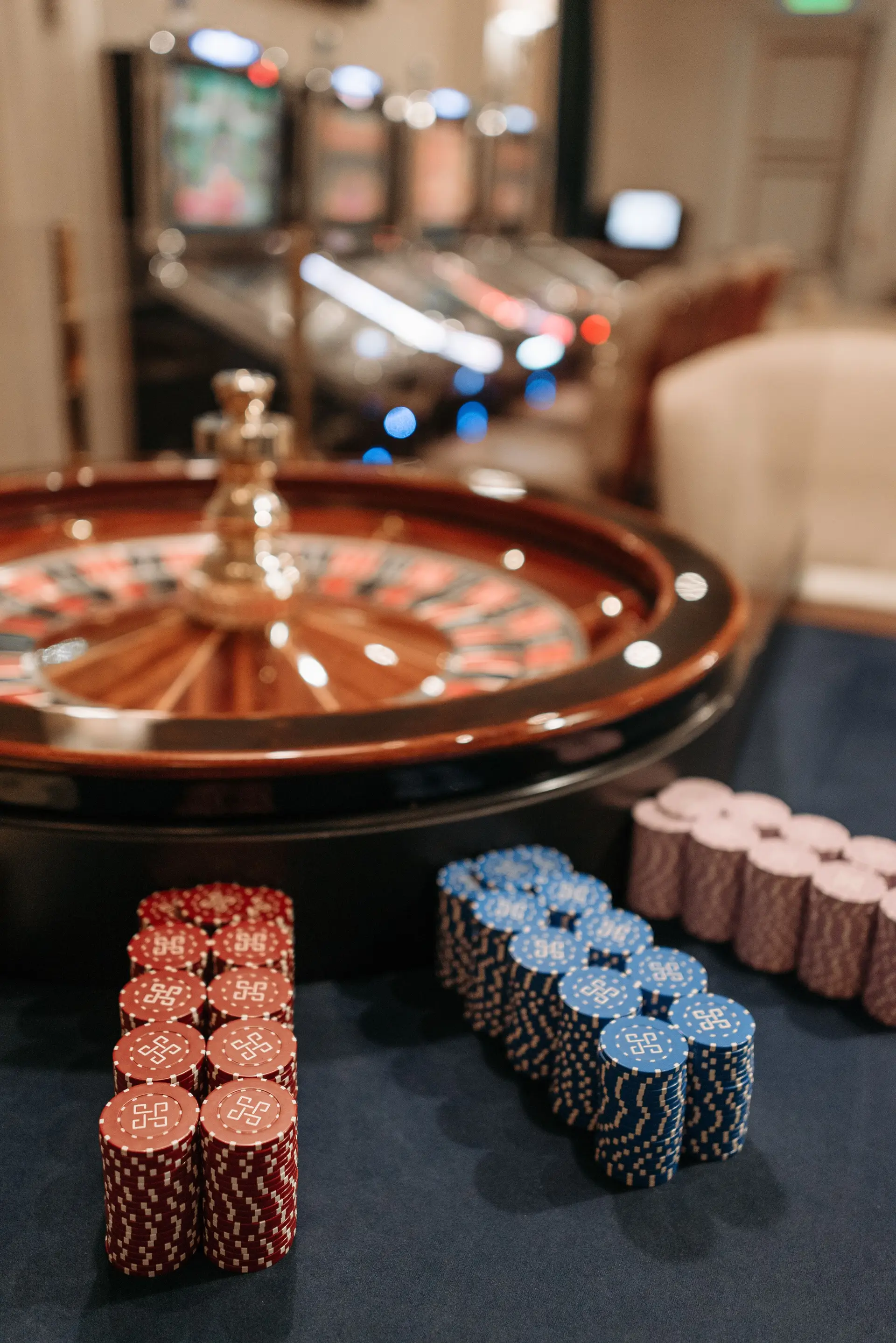 Nahaufnahme von Casino-Chips